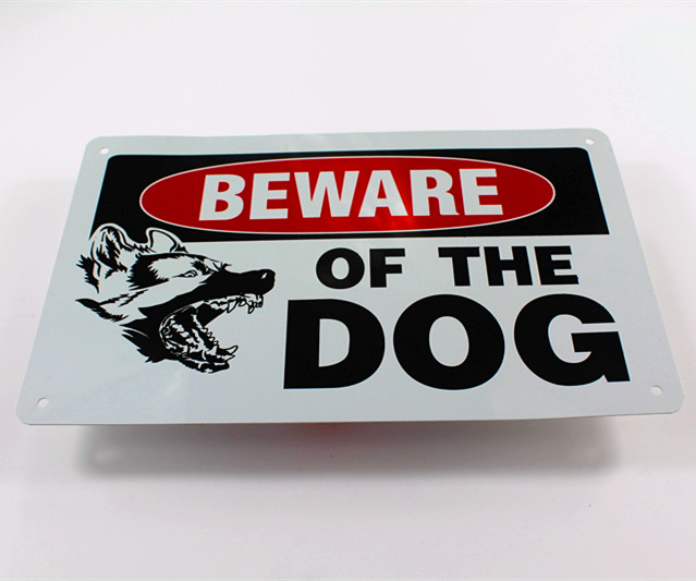 Metal Aluminum Warning Sign Plate Beware of The Dog