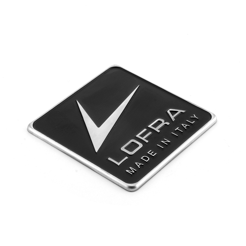 Custom Metal Brand Logo Chromed Silver Enamel Logo Screws backside 