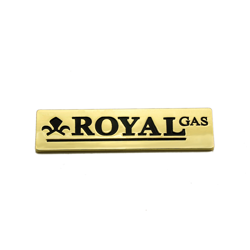 Gold Chromed Name Brand Badge/Emblem Zinc Alloy Polished Engraved Text 